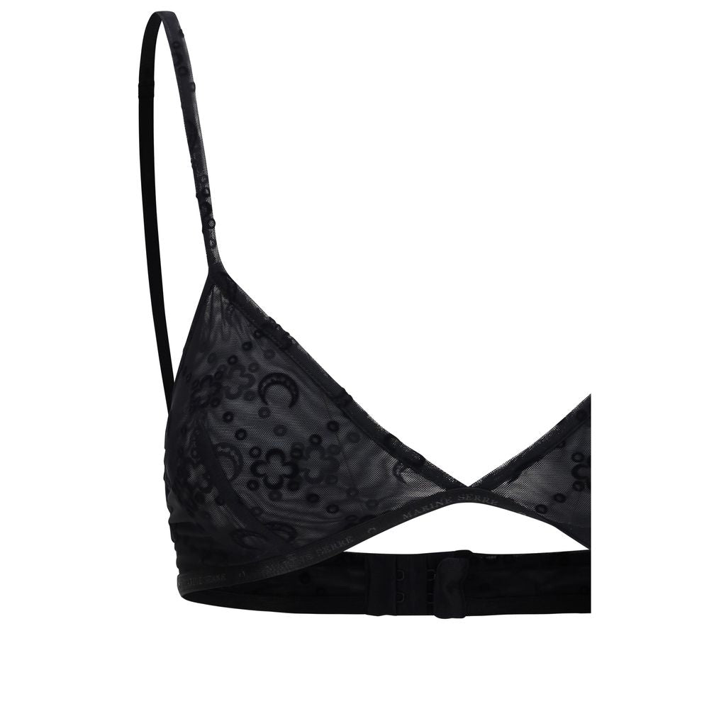 Marine Serre Black Polyamide Bra