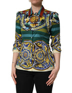 Dolce & Gabbana Multicolor Majolica Print Cotton Blouse Top
