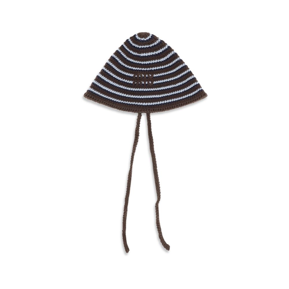 Miu Miu Brown Cotton Sunhat