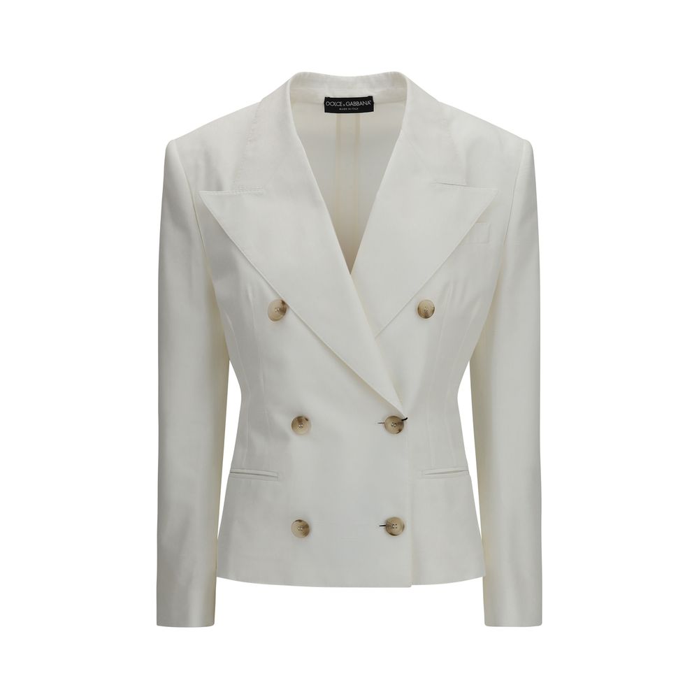 Dolce & Gabbana White Cotton Blazer