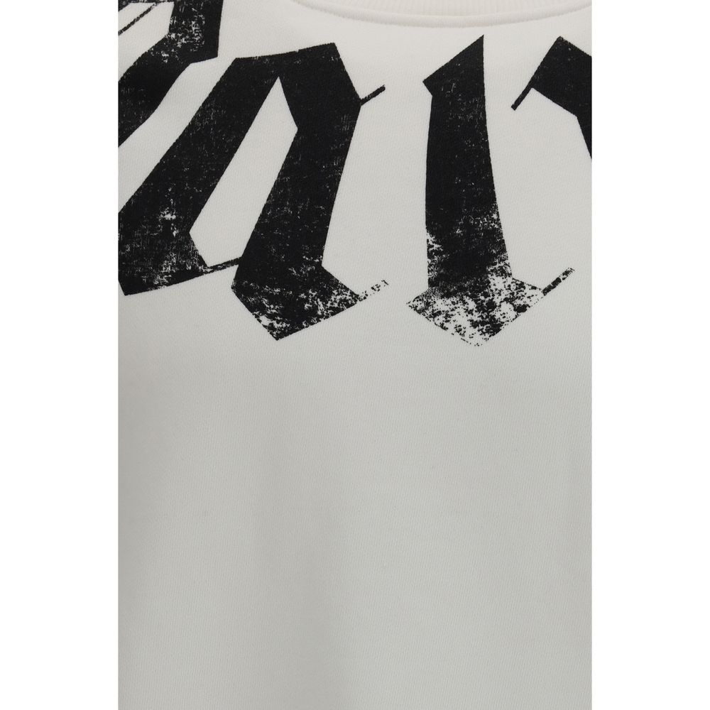 Palm Angels White Cotton Sweatshirt