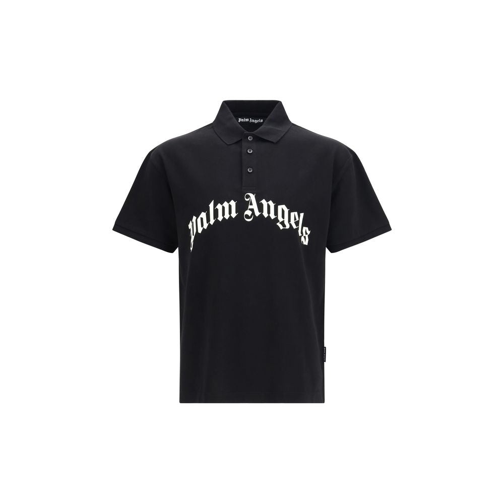 Palm Angels Black Cotton Polo Shirt