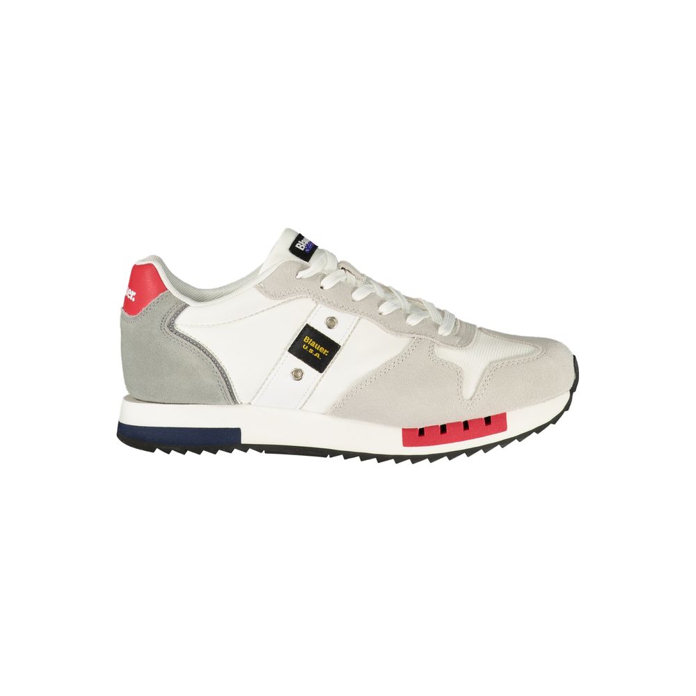 Blauer White Polyurethane Mens Sneaker