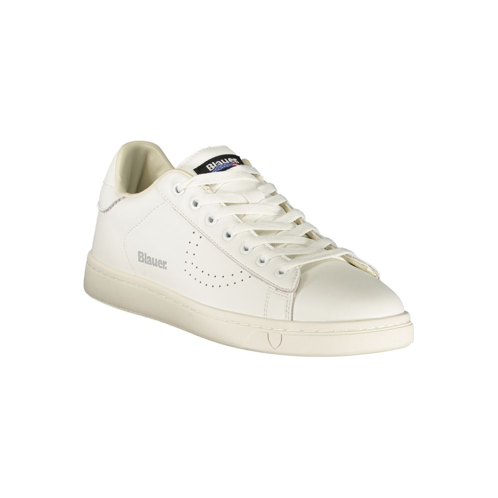 Blauer White Polyurethane Men's Sneaker