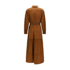Max Mara Brown Cotton Casual Dress