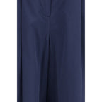 Max Mara Blue Cotton Casual Pants