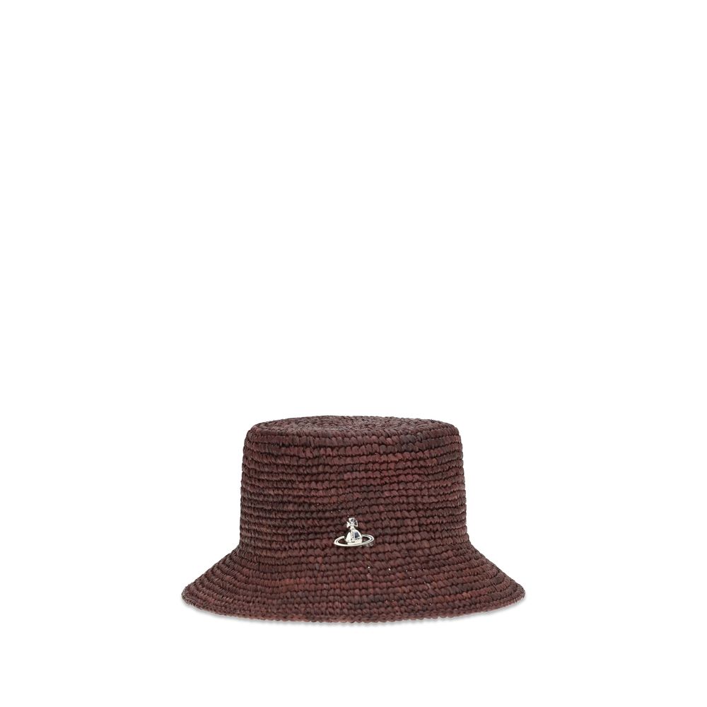 Vivienne Westwood Brown Raffia Bucket Hat