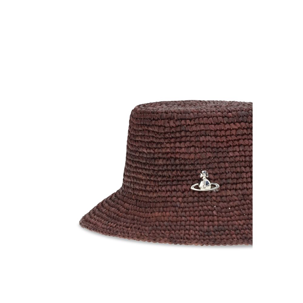 Vivienne Westwood Brown Raffia Bucket Hat