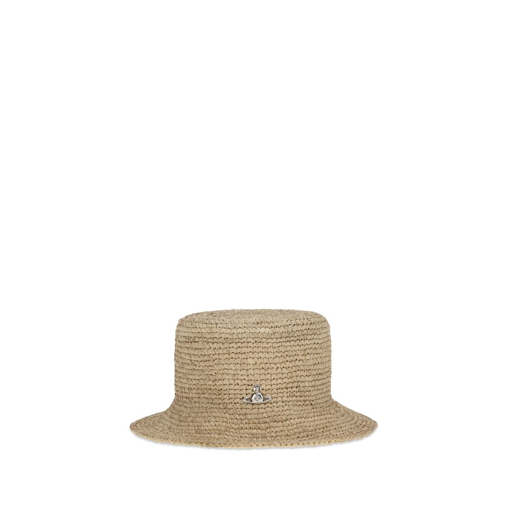 Vivienne Westwood Beige Raffia Bucket Hat