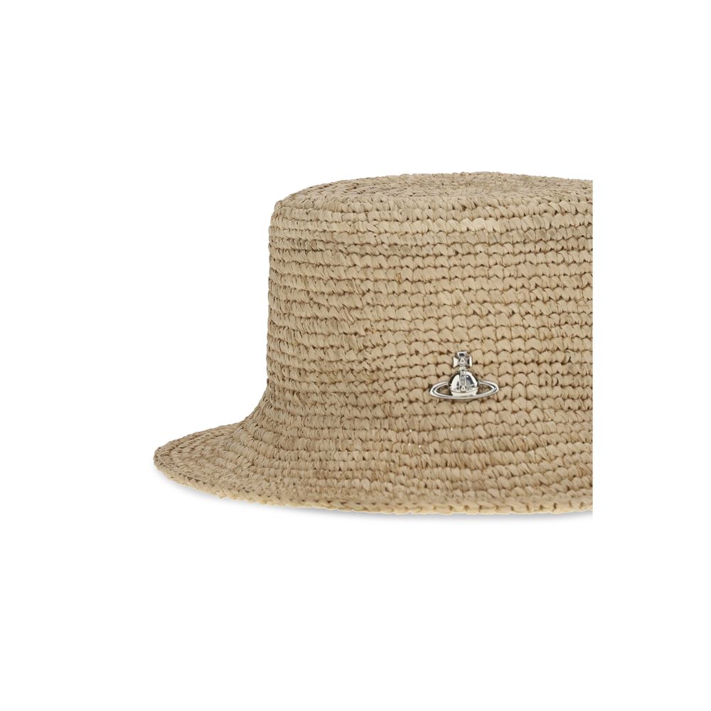 Vivienne Westwood Beige Raffia Bucket Hat