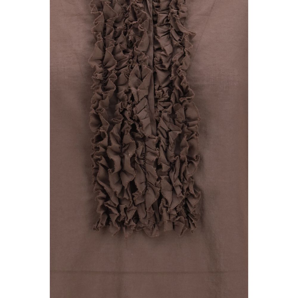 SOSUE Brown Cotton Pattern Shirt