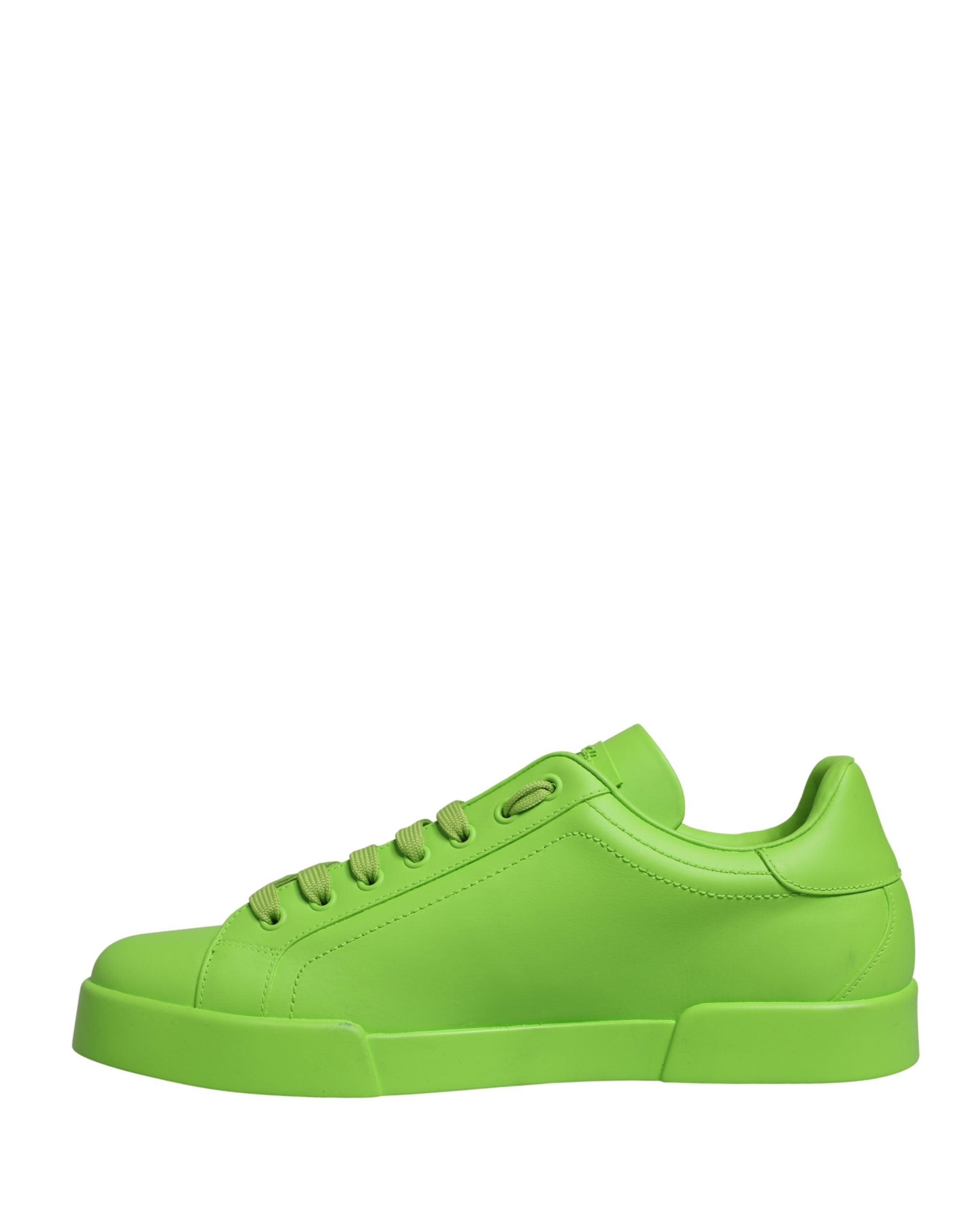 Dolce & Gabbana Green Leather Portofino Low Top Sneakers Shoes