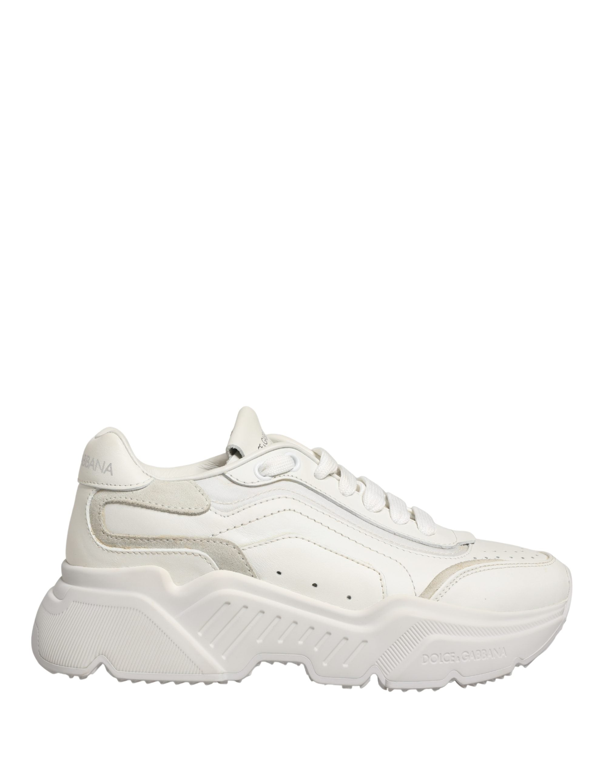 Dolce & Gabbana White Leather Daymaster Low Top Sneakers Shoes
