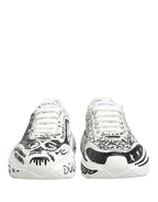Dolce & Gabbana White Daymaster Graffiti Low Top Sneakers Shoes