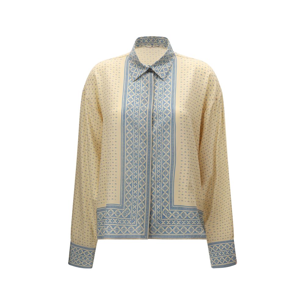 Ermanno Scervino Beige Silk Pattern Shirt