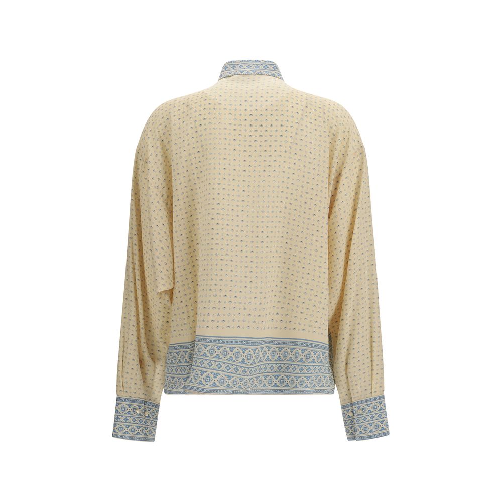 Ermanno Scervino Beige Silk Pattern Shirt