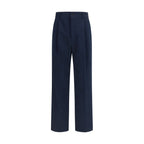 Valentino Blue Cotton Casual Pants