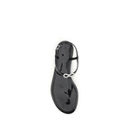 MACH & MACH Black Rubber Flat Sandals