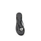 MACH & MACH Black Rubber Flat Sandals