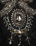 Dolce & Gabbana Black Crystal Embellished Sheath Midi Dress