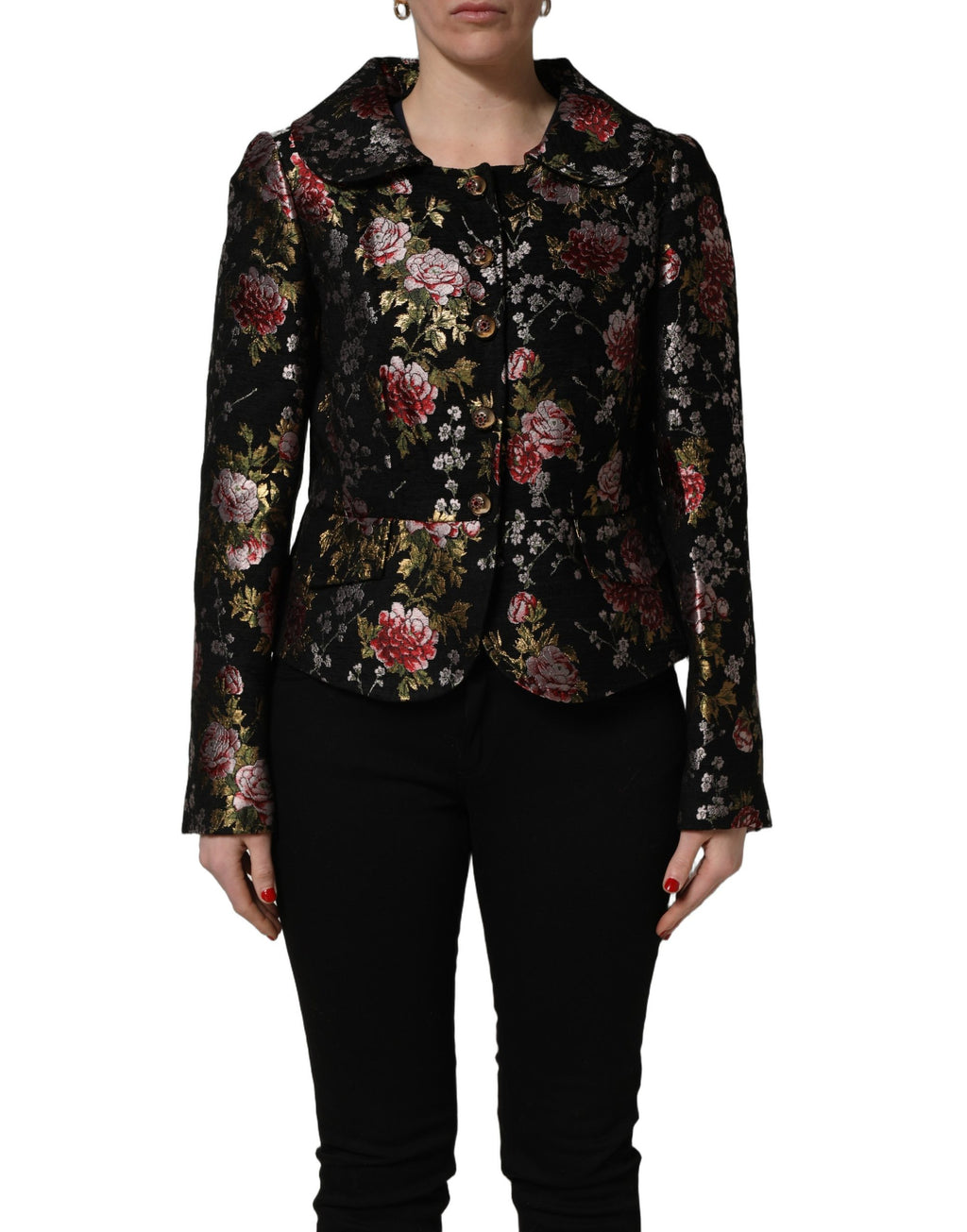 Dolce & Gabbana Multicolor Floral Brocade Blazer Jacket