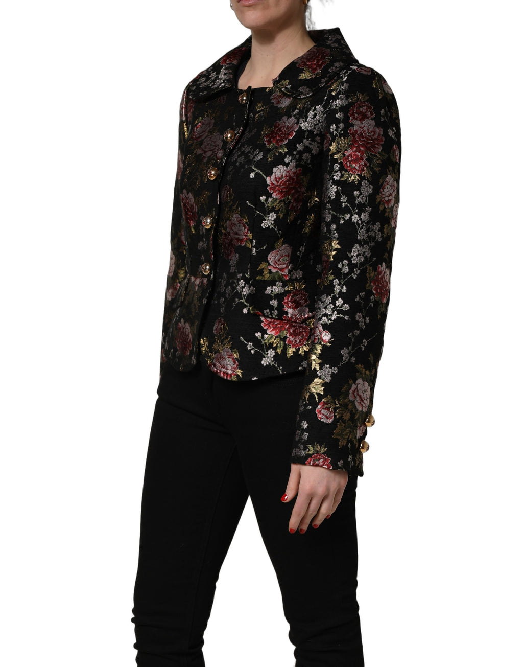 Dolce & Gabbana Multicolor Floral Brocade Blazer Jacket
