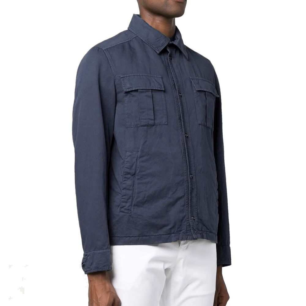 Herno Blue Cotton Coat
