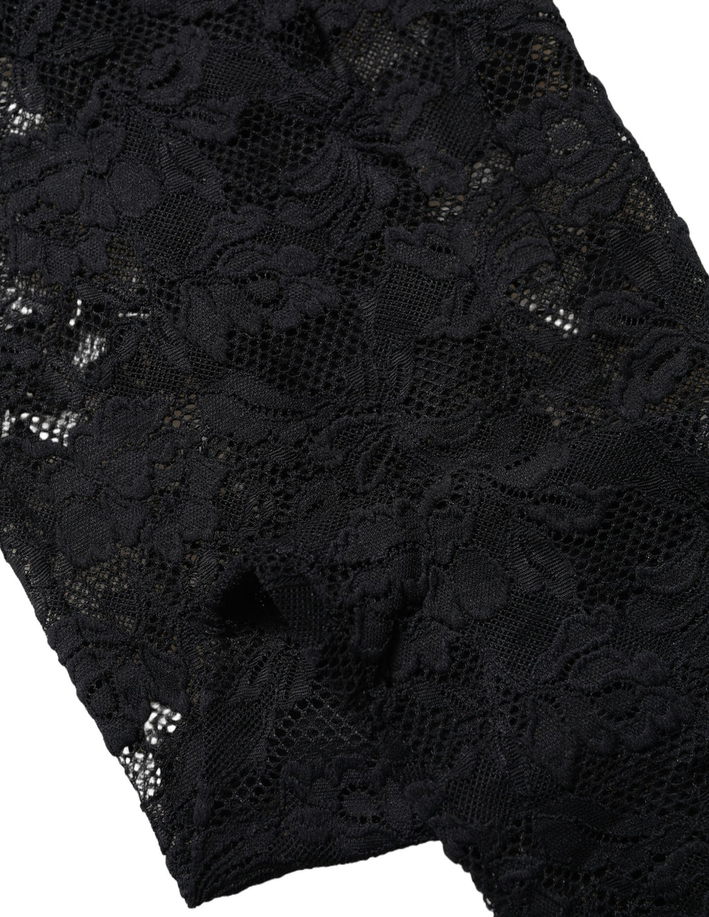 Dolce & Gabbana Black Floral Lace Thigh High Stockings Socks