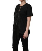 Dsquared² Black Chain Embellished Cotton Short Sleeve T-shirt