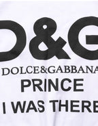 Dolce & Gabbana White D&G PRINCE I WAS THERE Crew Neck T-shirt