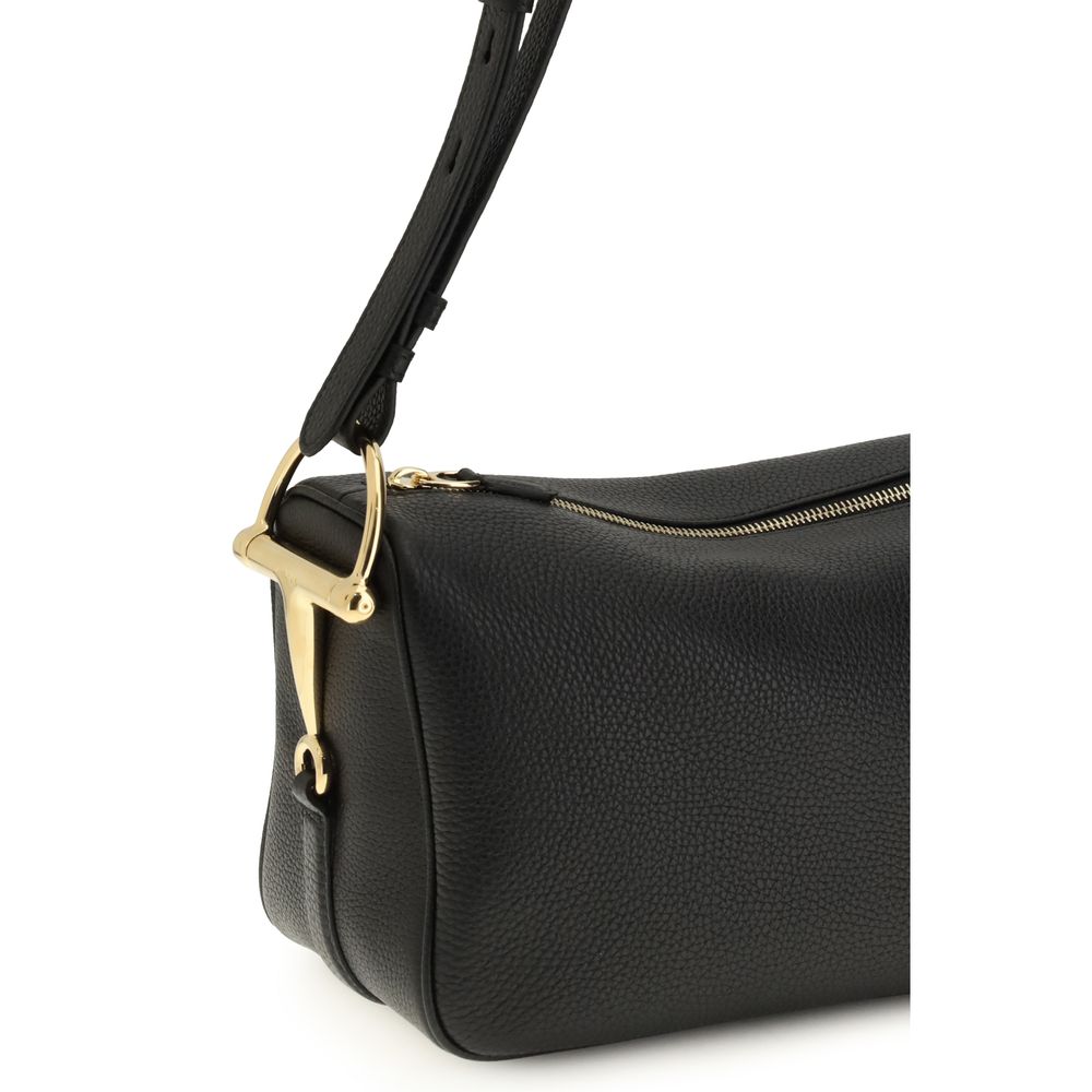 Gucci Black Calf Leather Bos Taurus Shoulder Bag