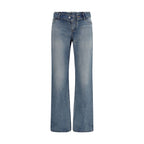 Alexander McQueen Blue Cotton Straight-Leg Jeans