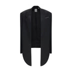 Calvin Klein Black Viscose Full-Length Jacket