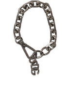 Dolce & Gabbana Silver Tone Heavy Chain Link Signature DG Logo Bracelet