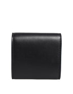 Dolce & Gabbana Black Calfskin Leather Logo Print Bifold CoinPurse Wallet