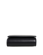 Dolce & Gabbana Black Calfskin Leather Logo Print Bifold CoinPurse Wallet