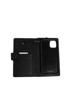 Dolce & Gabbana Case Flip Cover Black Calf Leather iPhone11 PRO Phone