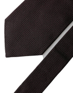Dolce & Gabbana Black Red Patterned 100% Silk Adjustable Men Necktie Tie