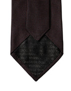 Dolce & Gabbana Black Red Patterned 100% Silk Adjustable Men Necktie Tie