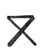 Dolce & Gabbana Black White Stripes 100% Silk Adjustable Men Necktie Tie