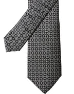 Dolce & Gabbana Black White Patterned Silk Adjustable Men Necktie Tie