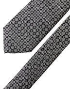Dolce & Gabbana Black White Patterned Silk Adjustable Men Necktie Tie
