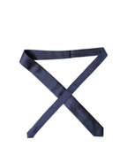 Dolce & Gabbana Navy Blue Solid 100% Silk Adjustable Men Necktie Tie
