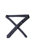 Dolce & Gabbana Navy Blue Textured Silk Adjustable Men Tied Necktie Tie