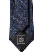 Dolce & Gabbana Navy Blue Textured Silk Adjustable Men Tied Necktie Tie