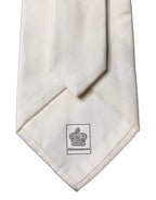 Dolce & Gabbana White Tattoo Floral Silk Adjustable Men Tied Necktie Tie