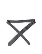 Dolce & Gabbana Black Geometric DG Silk Adjustable Men Tied Necktie Tie
