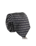 Dolce & Gabbana Black Geometric DG Silk Adjustable Men Tied Necktie Tie