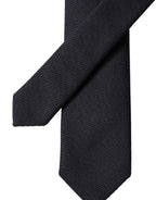Dolce & Gabbana Black Solid 100% Silk Adjustable Men Tied Necktie Tie