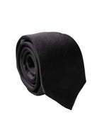 Dolce & Gabbana Black Solid 100% Silk Adjustable Men Tied Necktie Tie